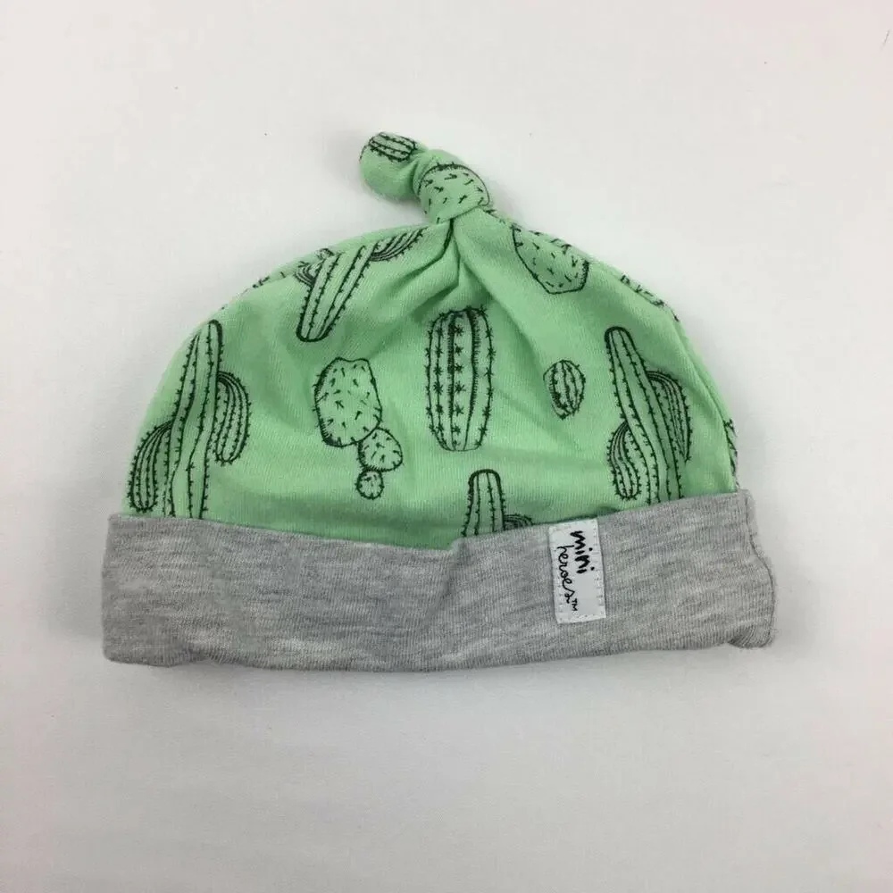 Mini Heroes NTD Apparel Inc Baby Boys Beanie Hat Green Gray Cactus Print 12 M